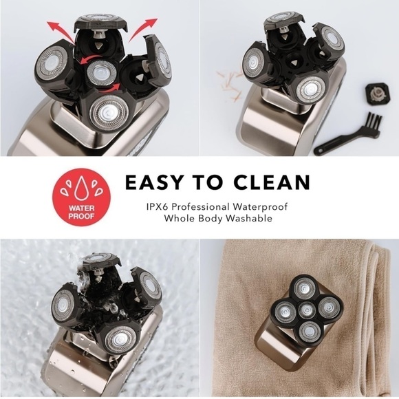 Brand New 5-in-1 Electric Wet/Dry Bald Head Shaver for Men Cordless Palm Sized - Picture 7 of 15